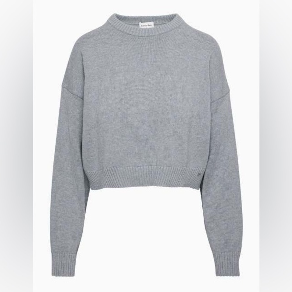 Aritzia Peggy Cropped Sweater - Heather Foil Grey